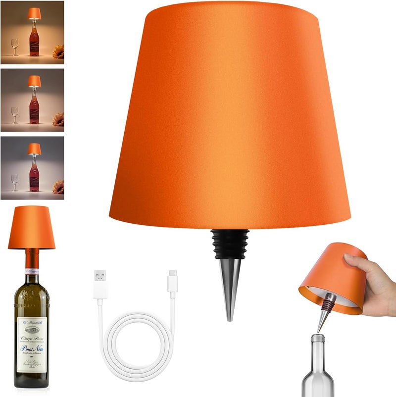 Hoide Store 2025 New Wireless Bottle Lamp - LED Bottle Lights for Liquor & Wine Bottles, Cordless Lampshade, Whiskey Bottle Top Light, Bottle Stopper Night Light Kit, Rechargeable 3-Tone Touch-Dimmable - Image 1